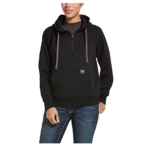 10032914 Ariat Women's Rebar Skill Set 1/2 Zip Hoodie - Black