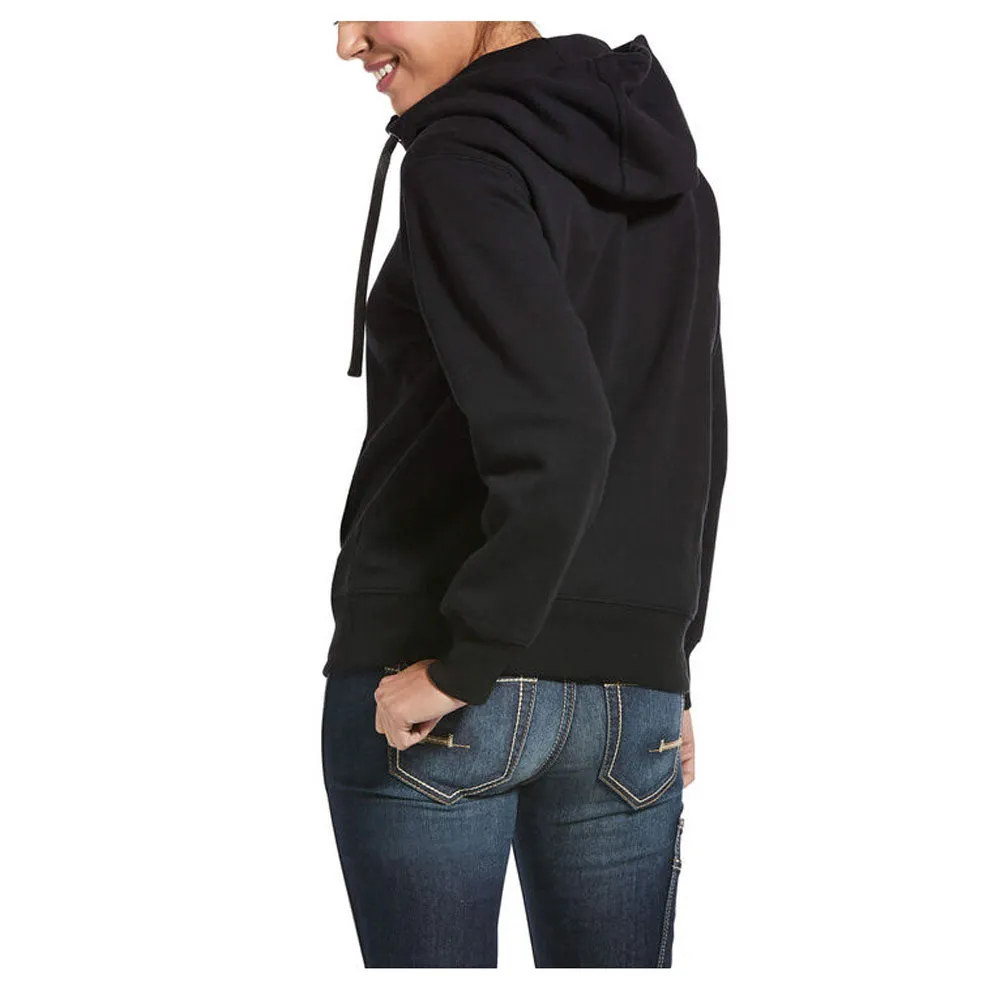 10032914 Ariat Women's Rebar Skill Set 1/2 Zip Hoodie - Black