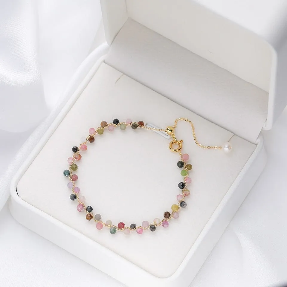 3MM Natural Stone Tourmaline Bracelet