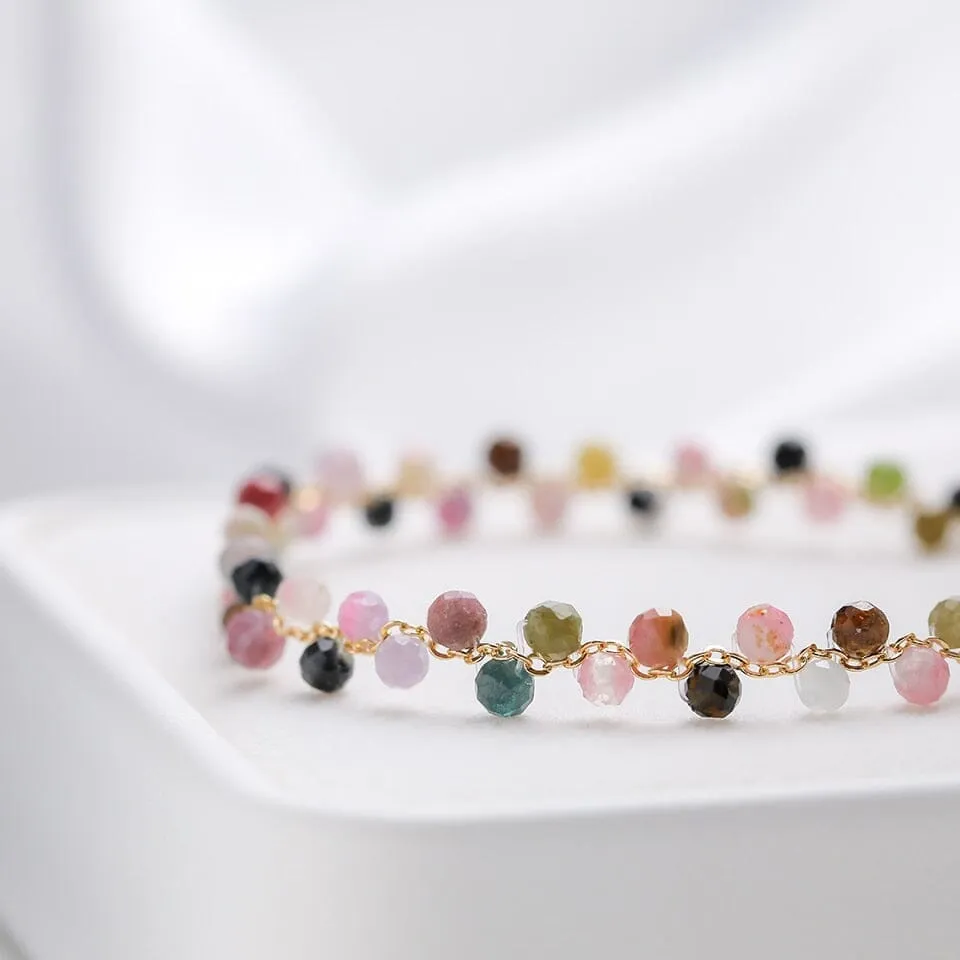 3MM Natural Stone Tourmaline Bracelet