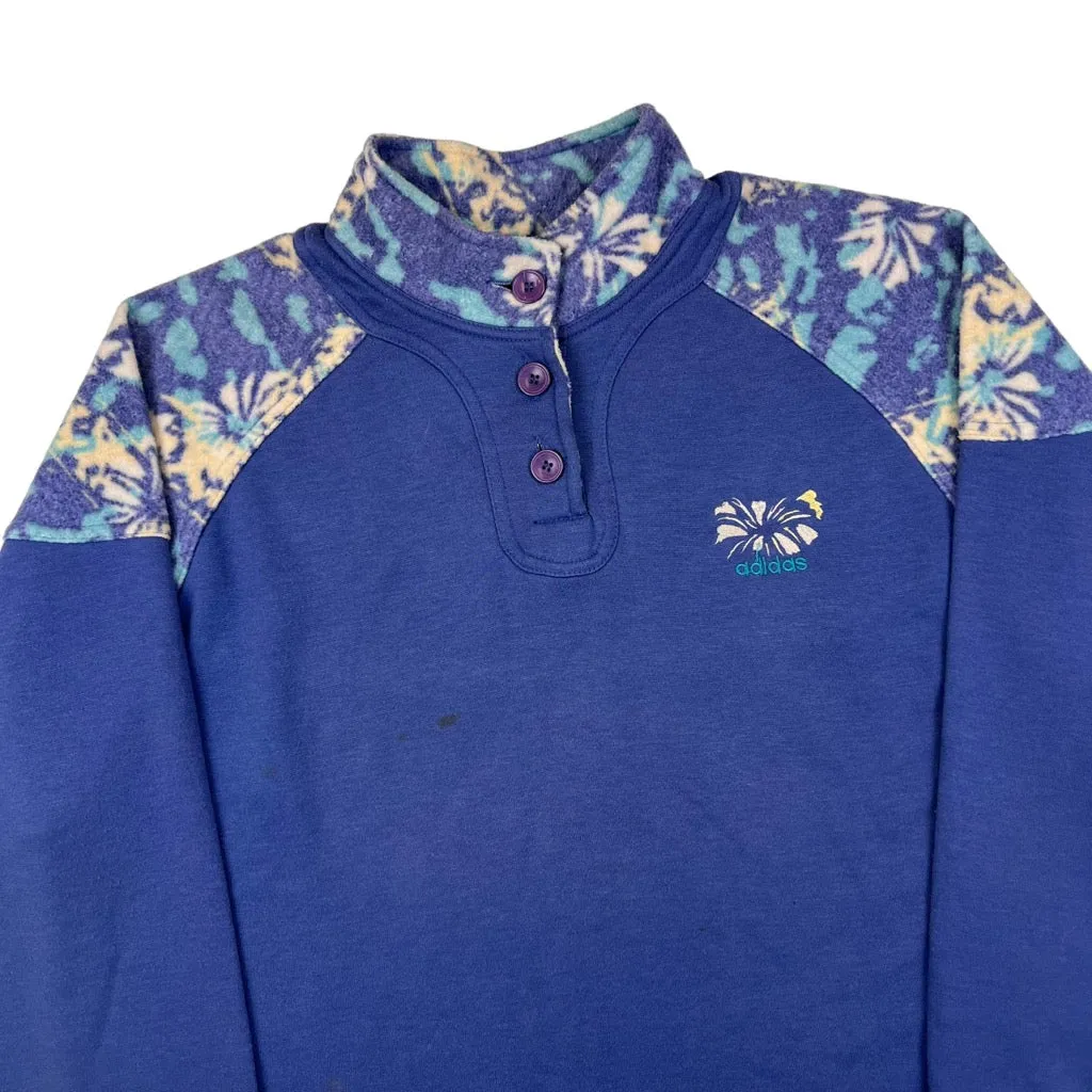 Adidas Vintage Blue Quarter Zip Sweatshirt