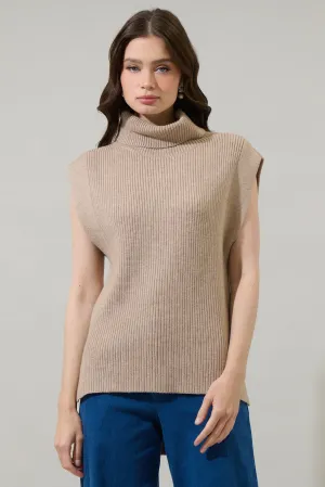 Aleida Turtle Neck Sleeveless Sweater Top