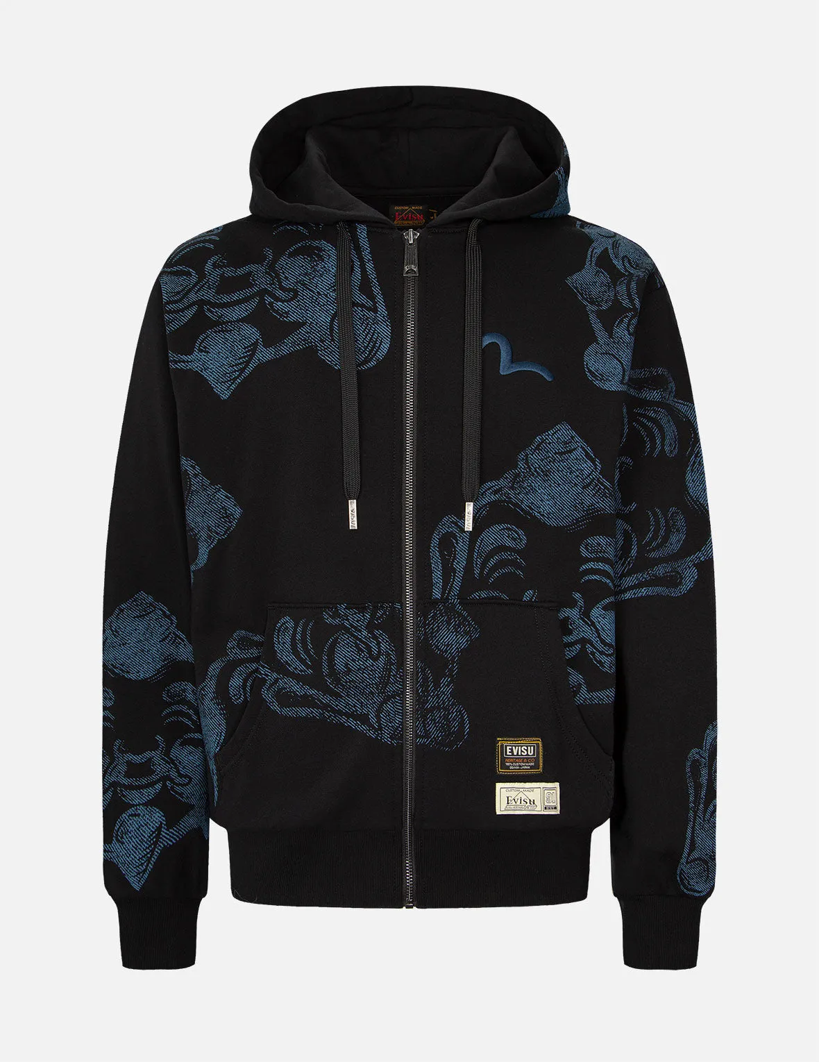 Allover Godhead Print Zip-up Hoodie