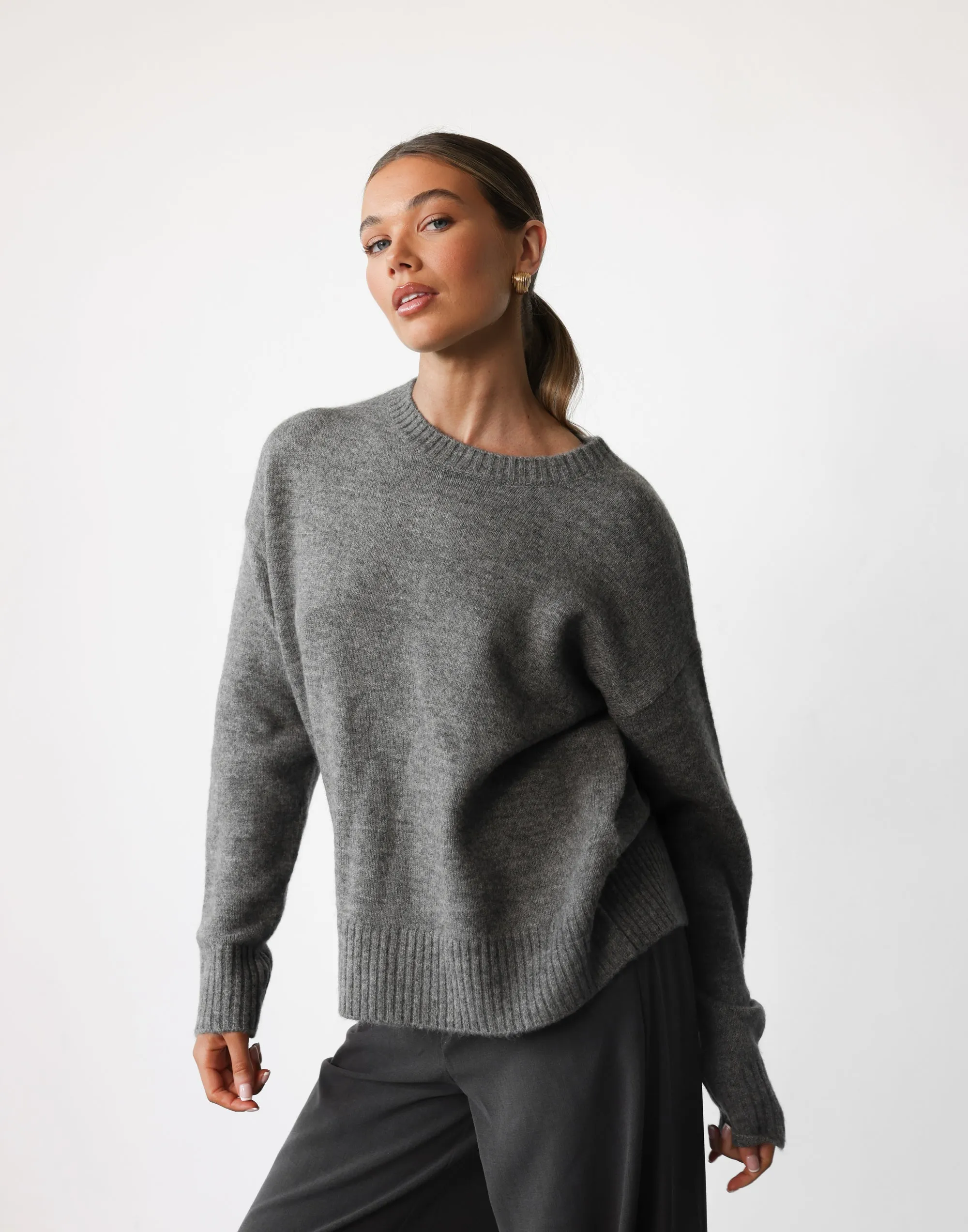 Alva Knit Jumper (Grey Marle)