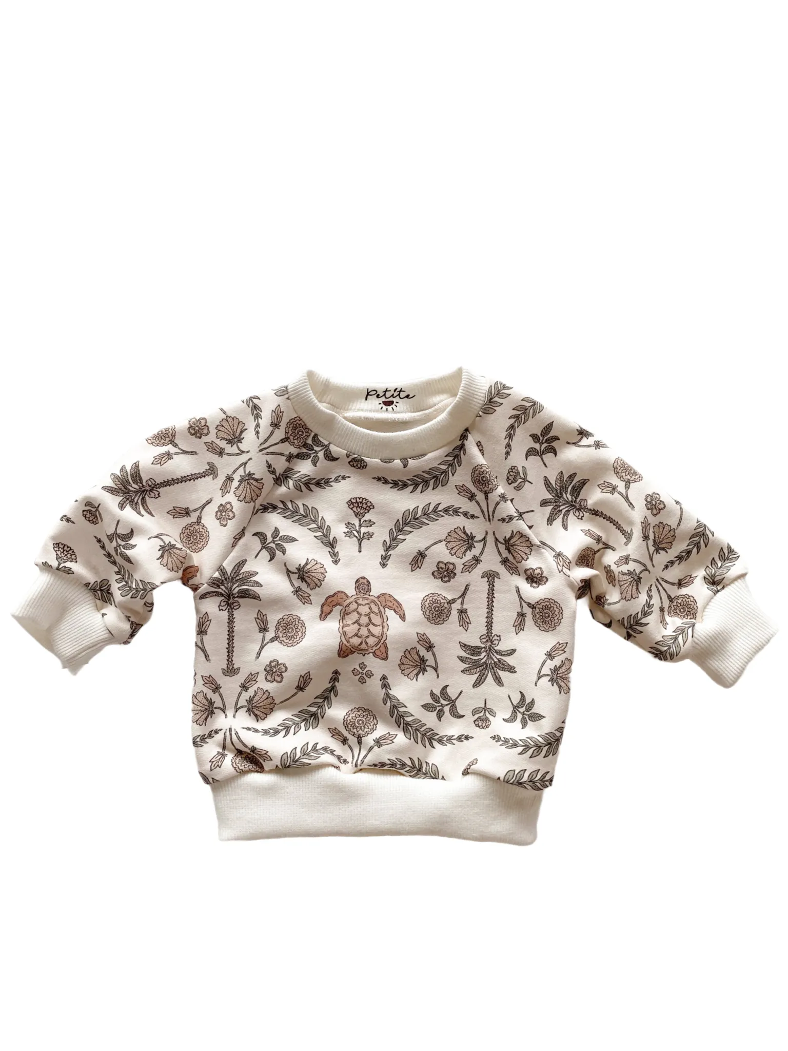 Baby cotton sweatshirt / oriental turtles