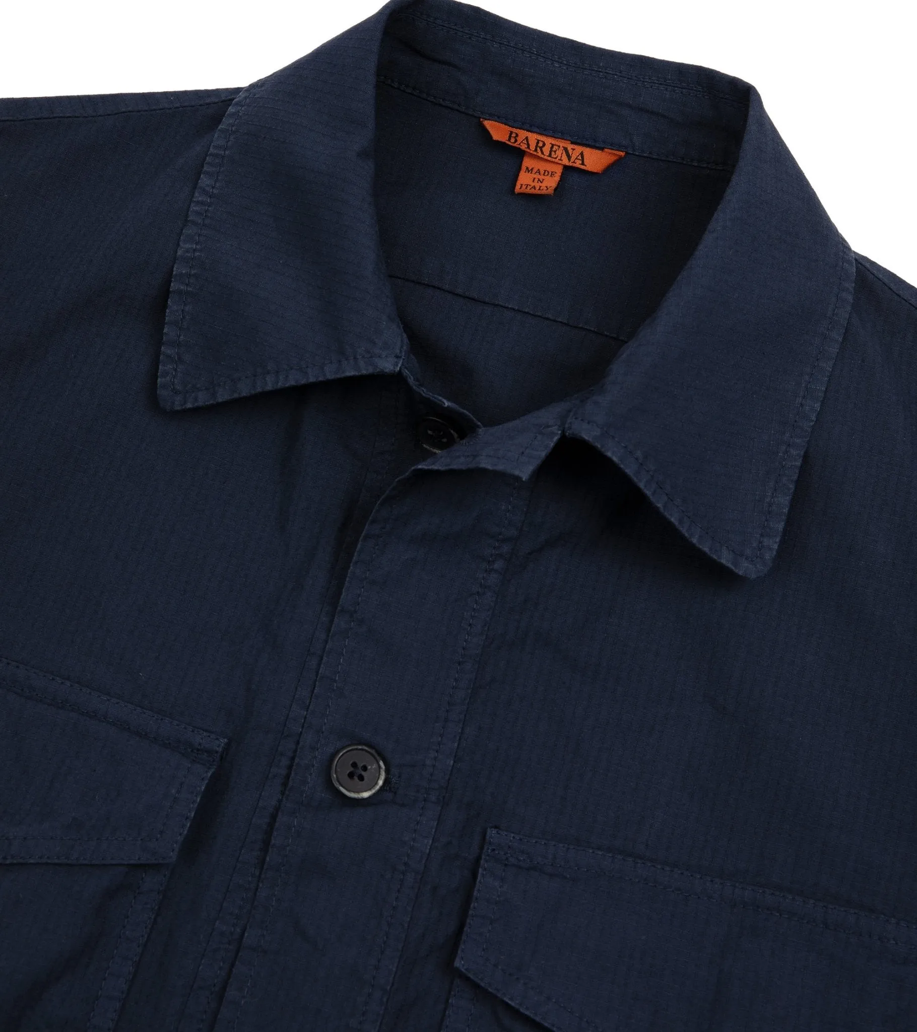 Barena Desco Mariol Ripstop Overshirt: Navy