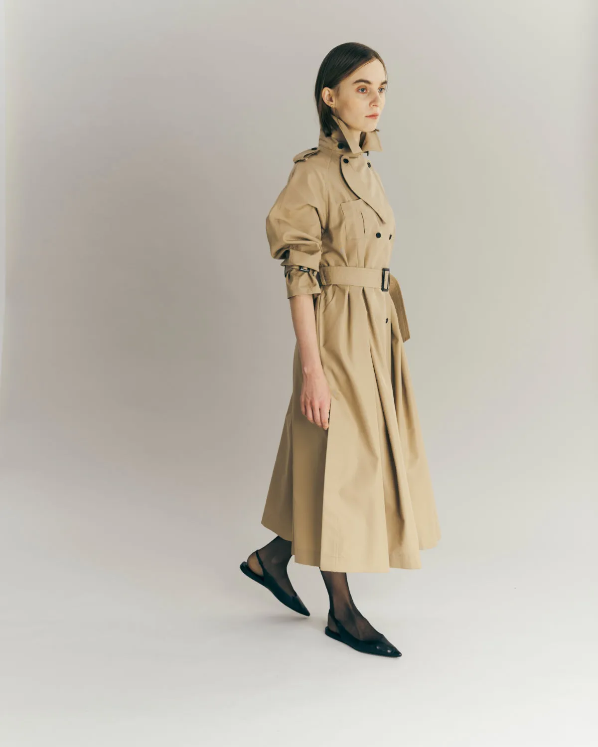 Belted Flare Trench coat