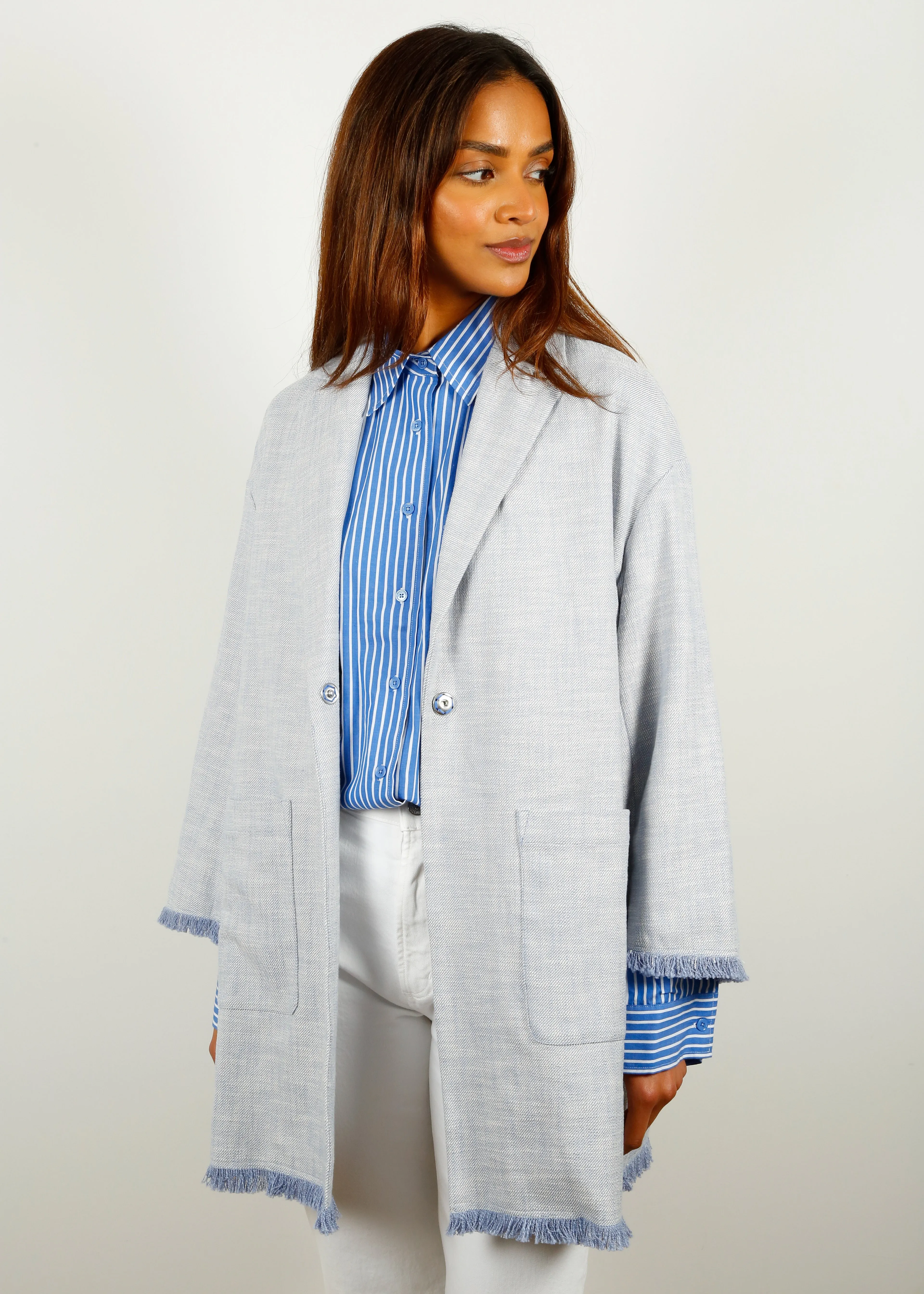 BR Vittel Coat in Periwinkle