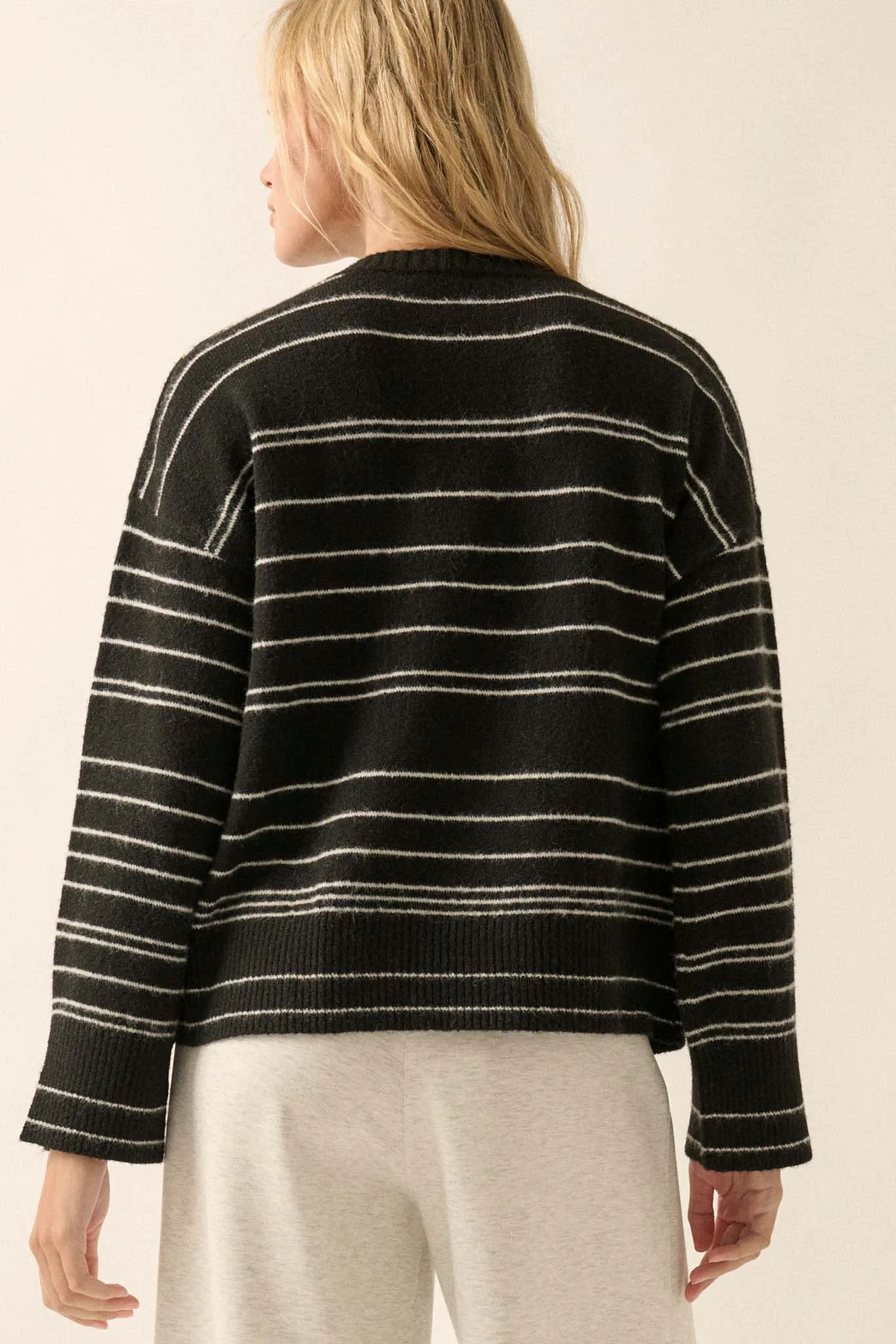 By the Rules Striped Split-Sleeve Sweater