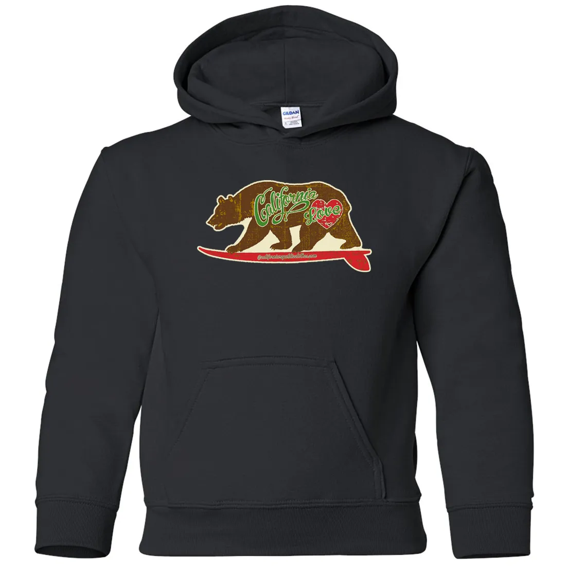 California Love Vintage Surfboard Youth Sweatshirt Hoodie