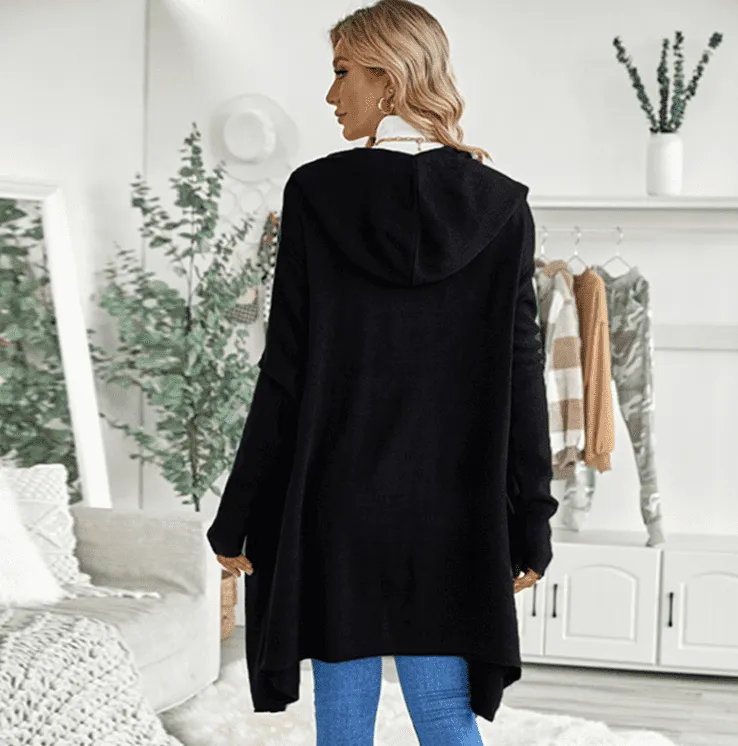 Casual Hooded Mid-Length Trench