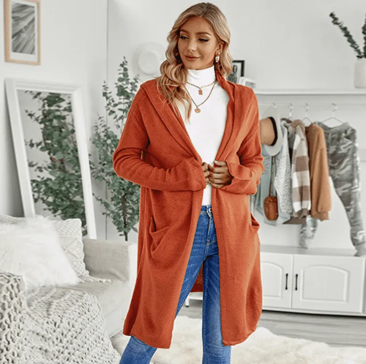 Casual Hooded Mid-Length Trench