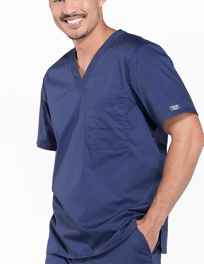 Cherokee WorkWear Men's Double Chest Pocket V-Neck Scrub Top