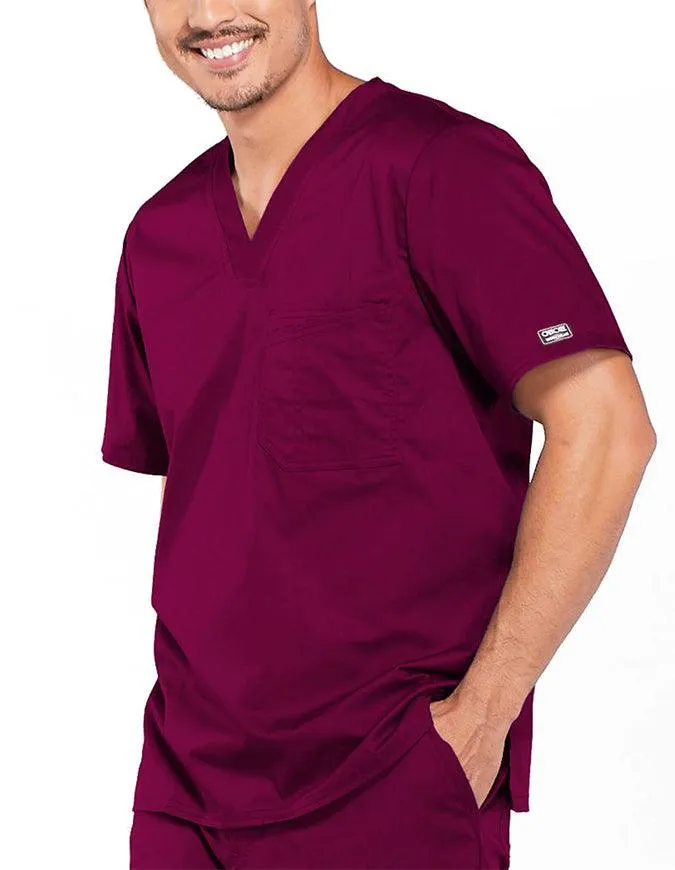 Cherokee WorkWear Men's Double Chest Pocket V-Neck Scrub Top