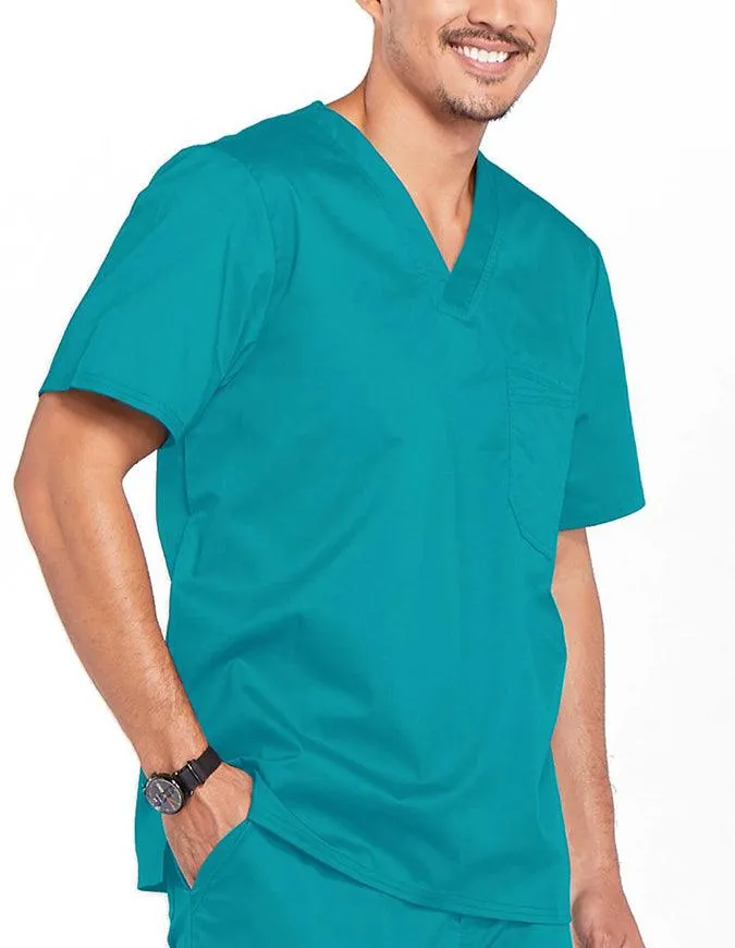 Cherokee WorkWear Men's Double Chest Pocket V-Neck Scrub Top