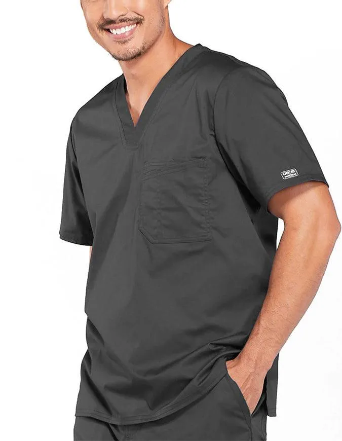 Cherokee WorkWear Men's Double Chest Pocket V-Neck Scrub Top