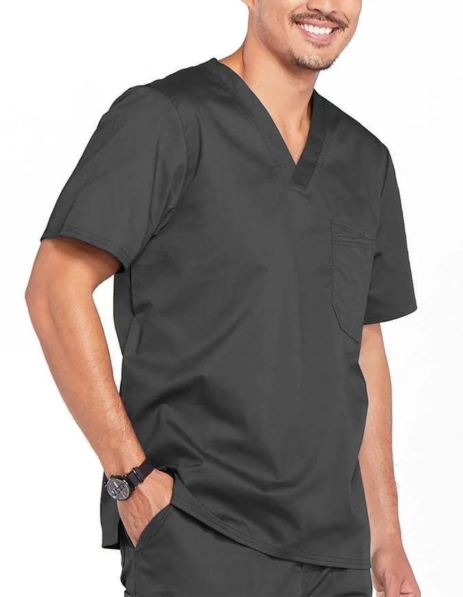 Cherokee WorkWear Men's Double Chest Pocket V-Neck Scrub Top