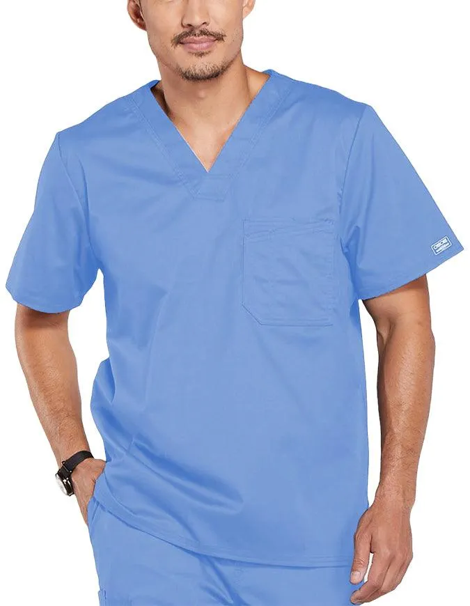 Cherokee WorkWear Men's Double Chest Pocket V-Neck Scrub Top