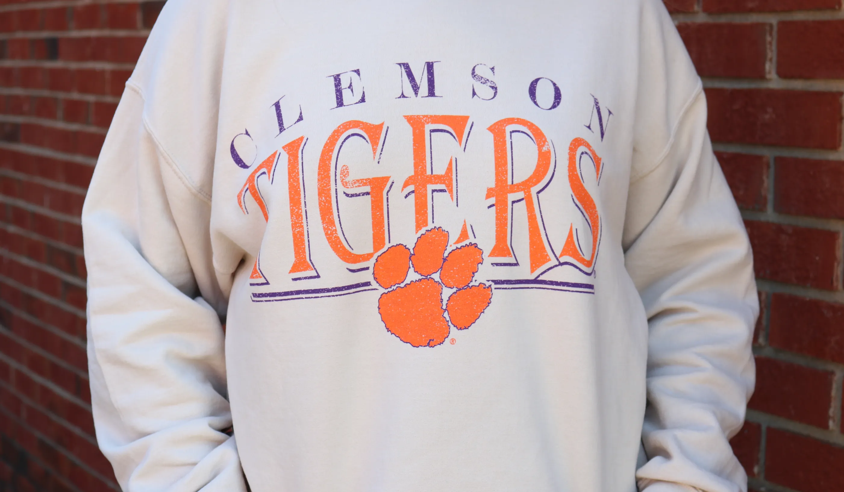 Clemson Tigers 80s Sand Thrifted Sweatshirt