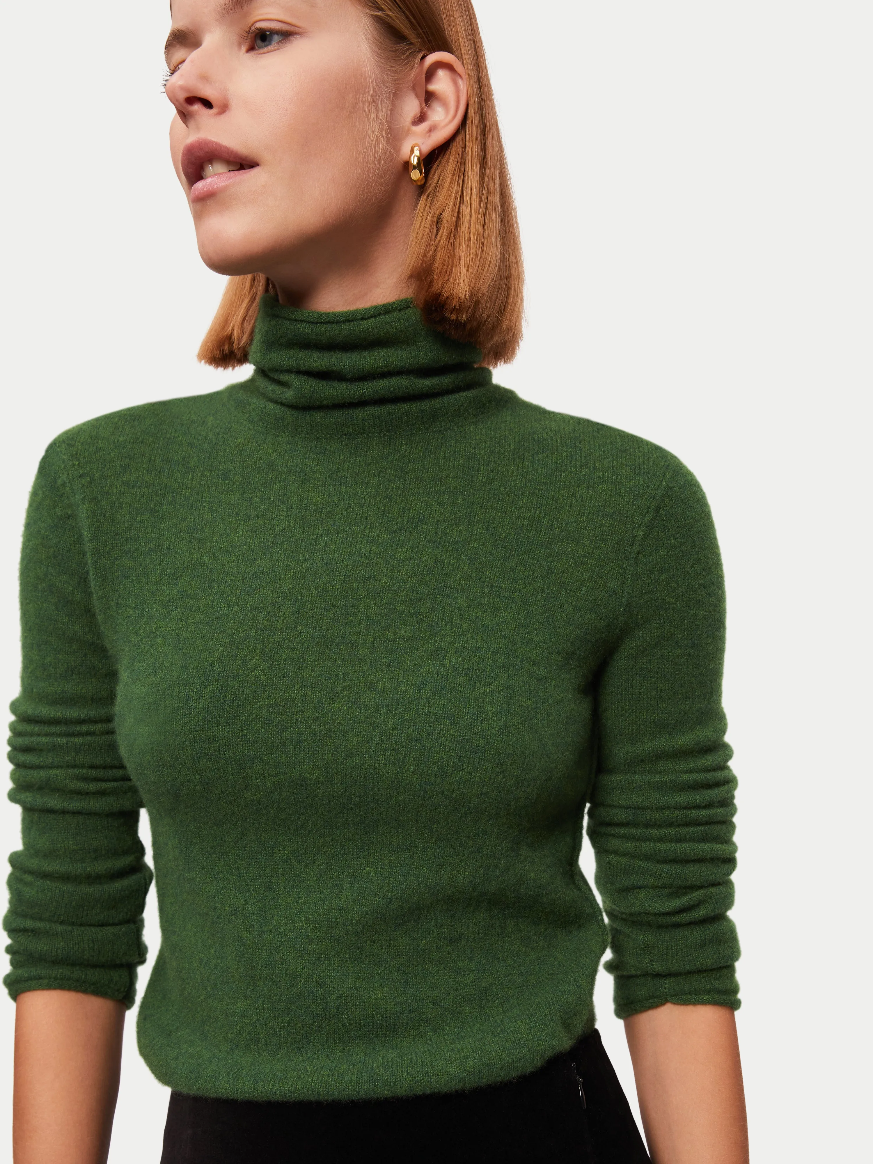 Cloud Cashmere Roll Neck | Green