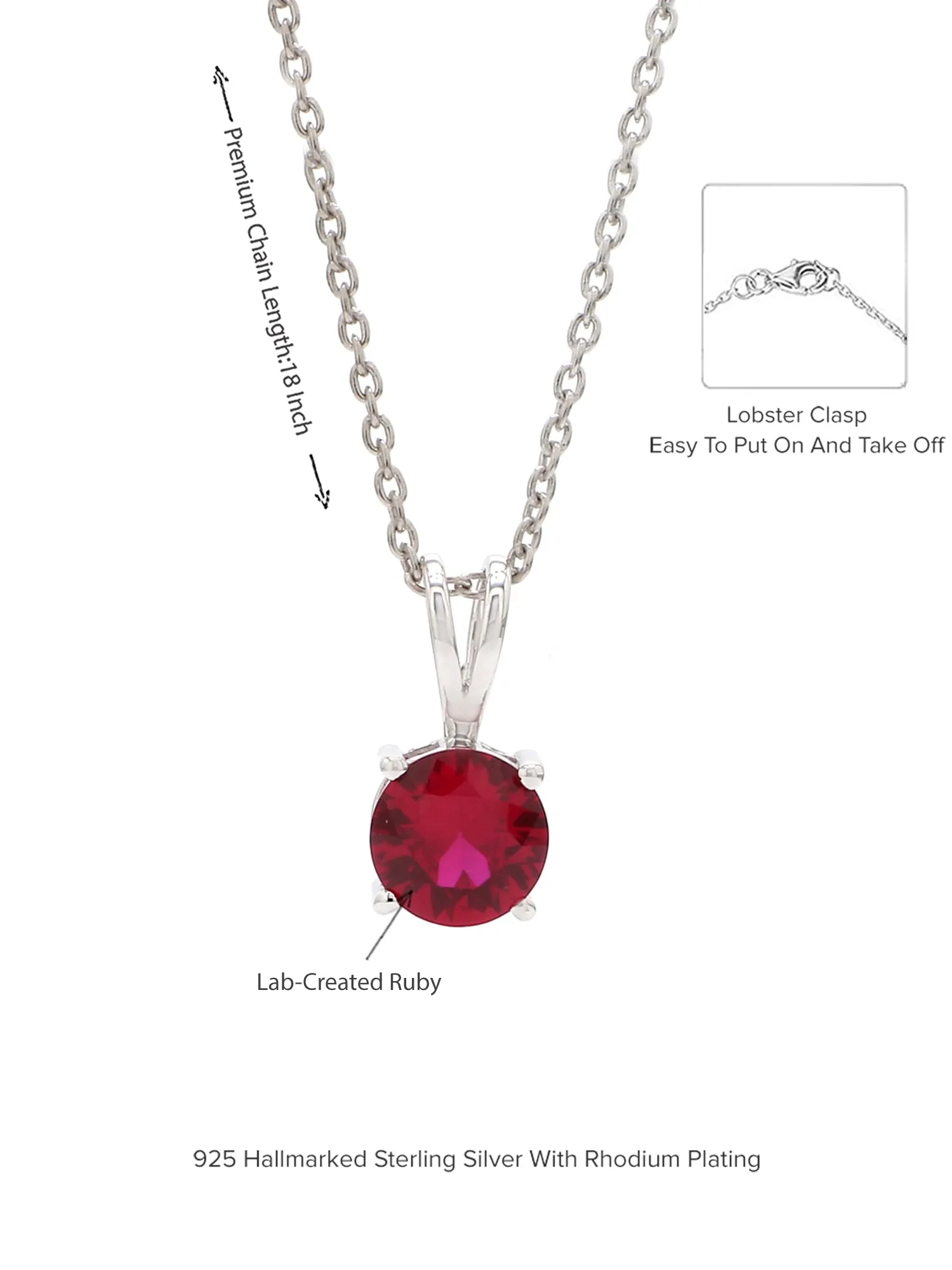 Daily Wear Ruby Solitaire Pendant