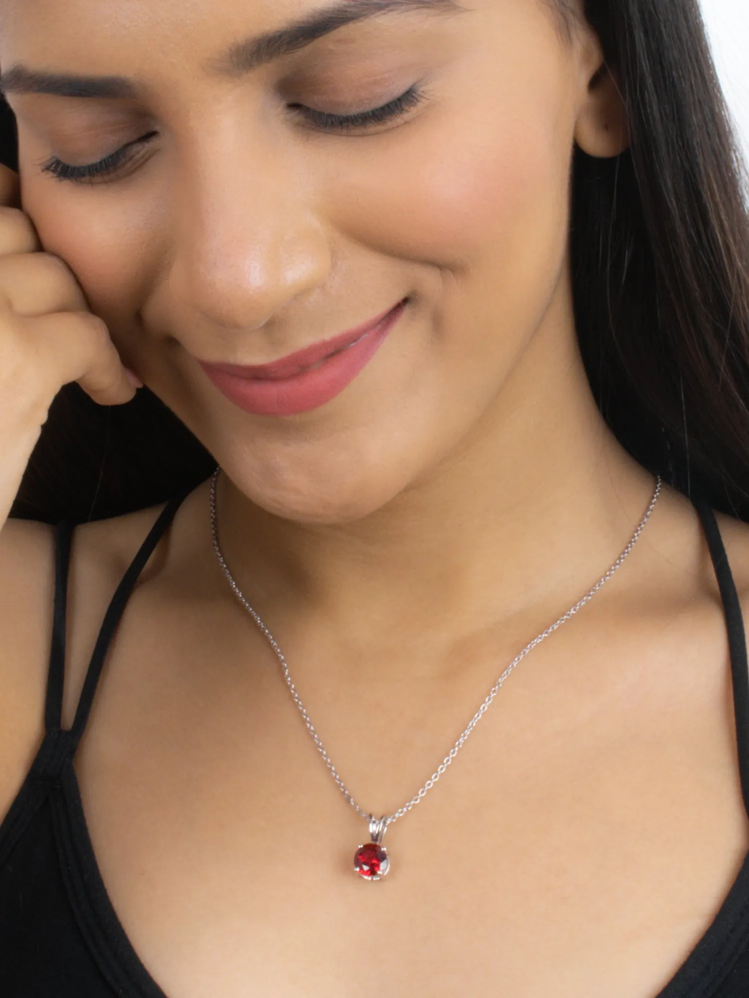 Daily Wear Ruby Solitaire Pendant