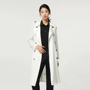 Double Silk Women's Mid-Length Trench Coat