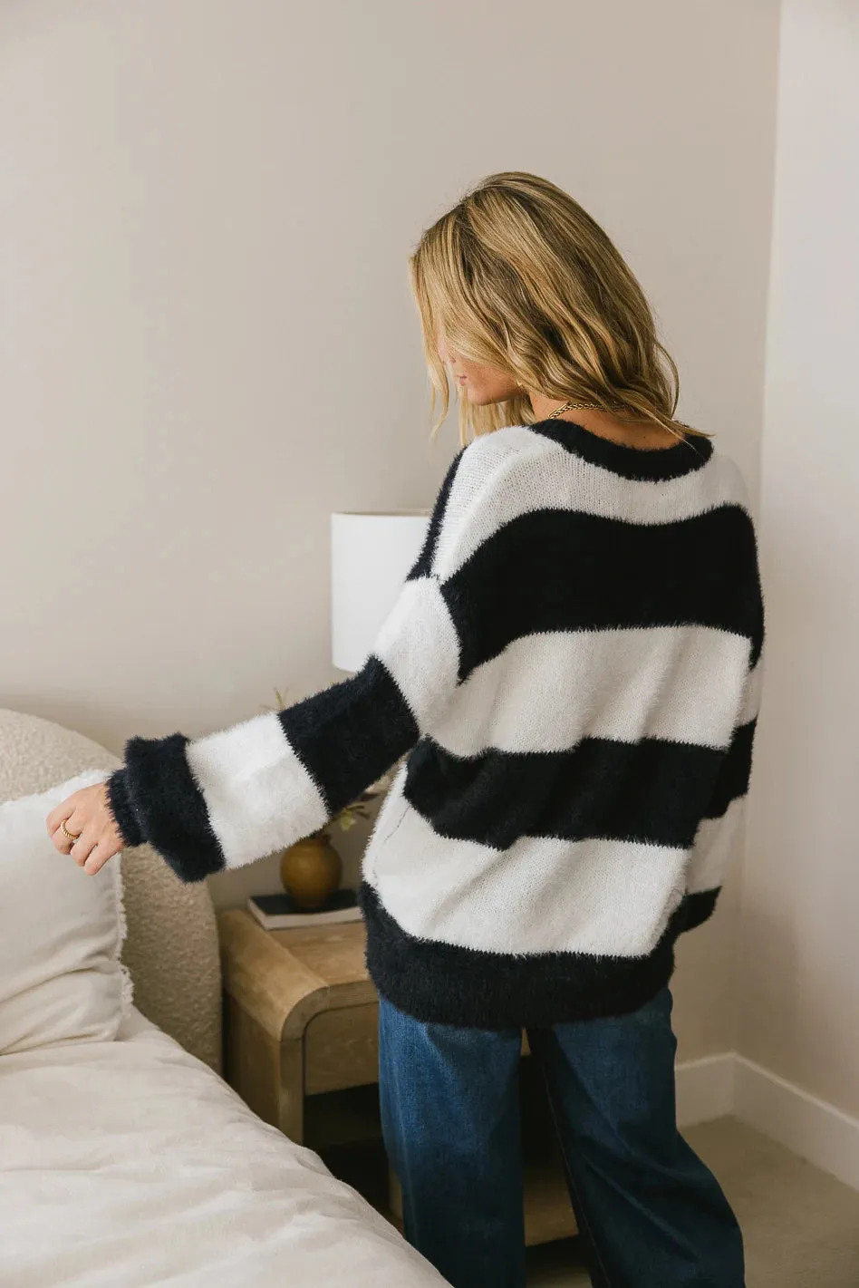 Elsa Striped Fuzzy Sweater - FINAL SALE