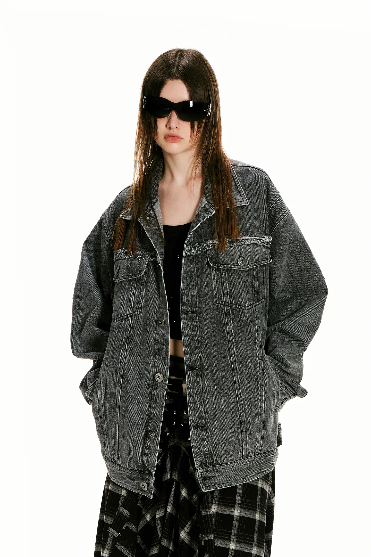 Embroidered Patche Washed Denim Jacket