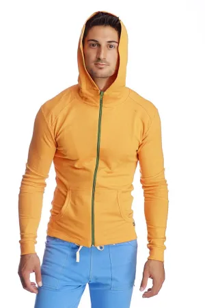 Form-fit Crossover Yoga Track Performance Hoodie (Sun Orange)