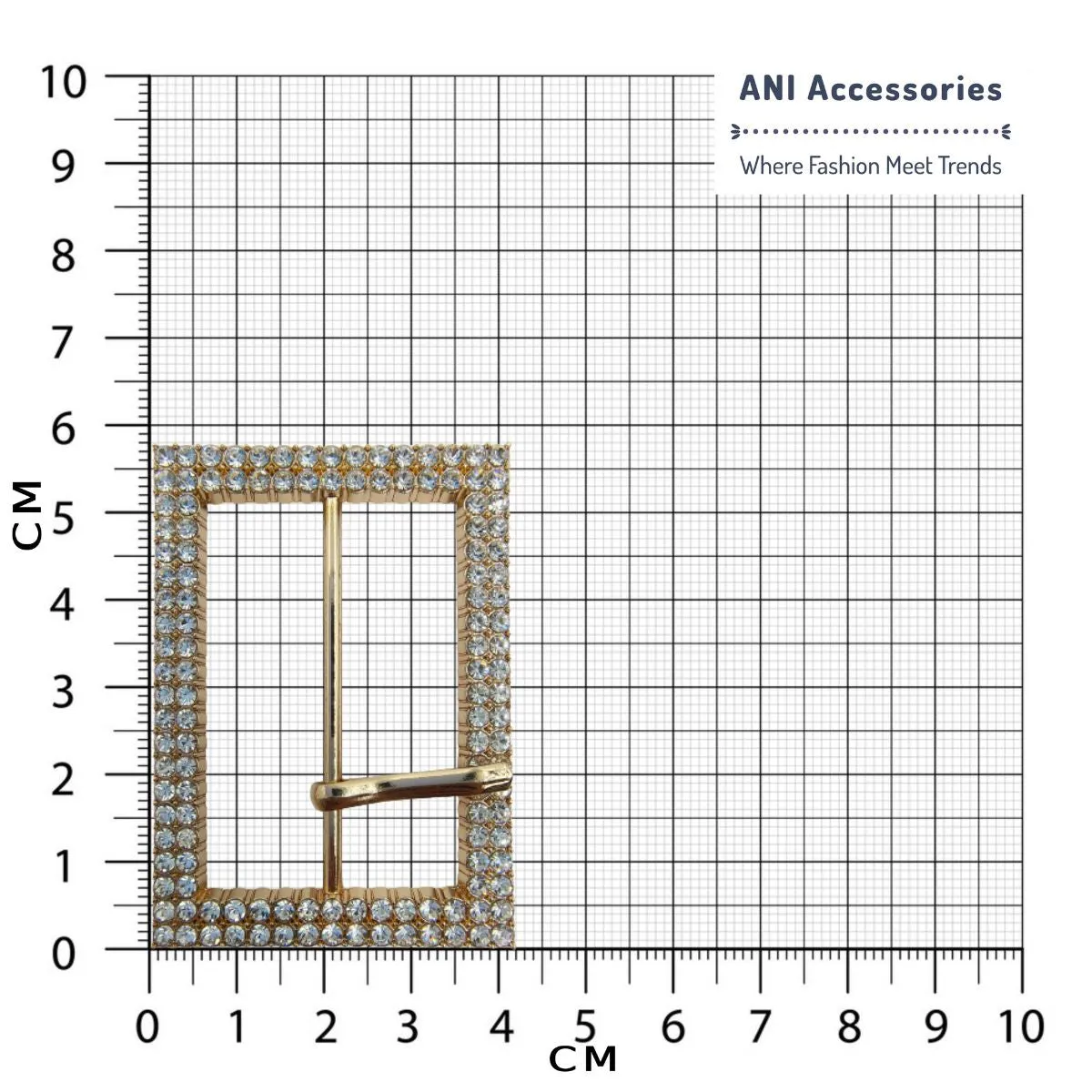 Graceful Design Gold Finish Diamond Buckle