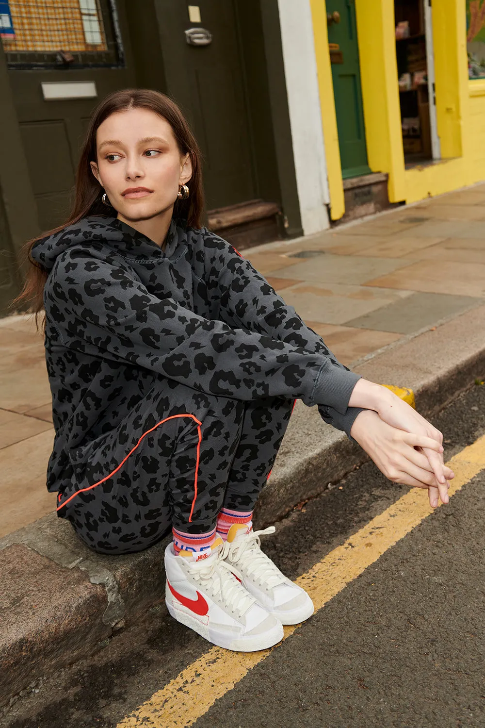 Grey Leopard Cosy Joggers