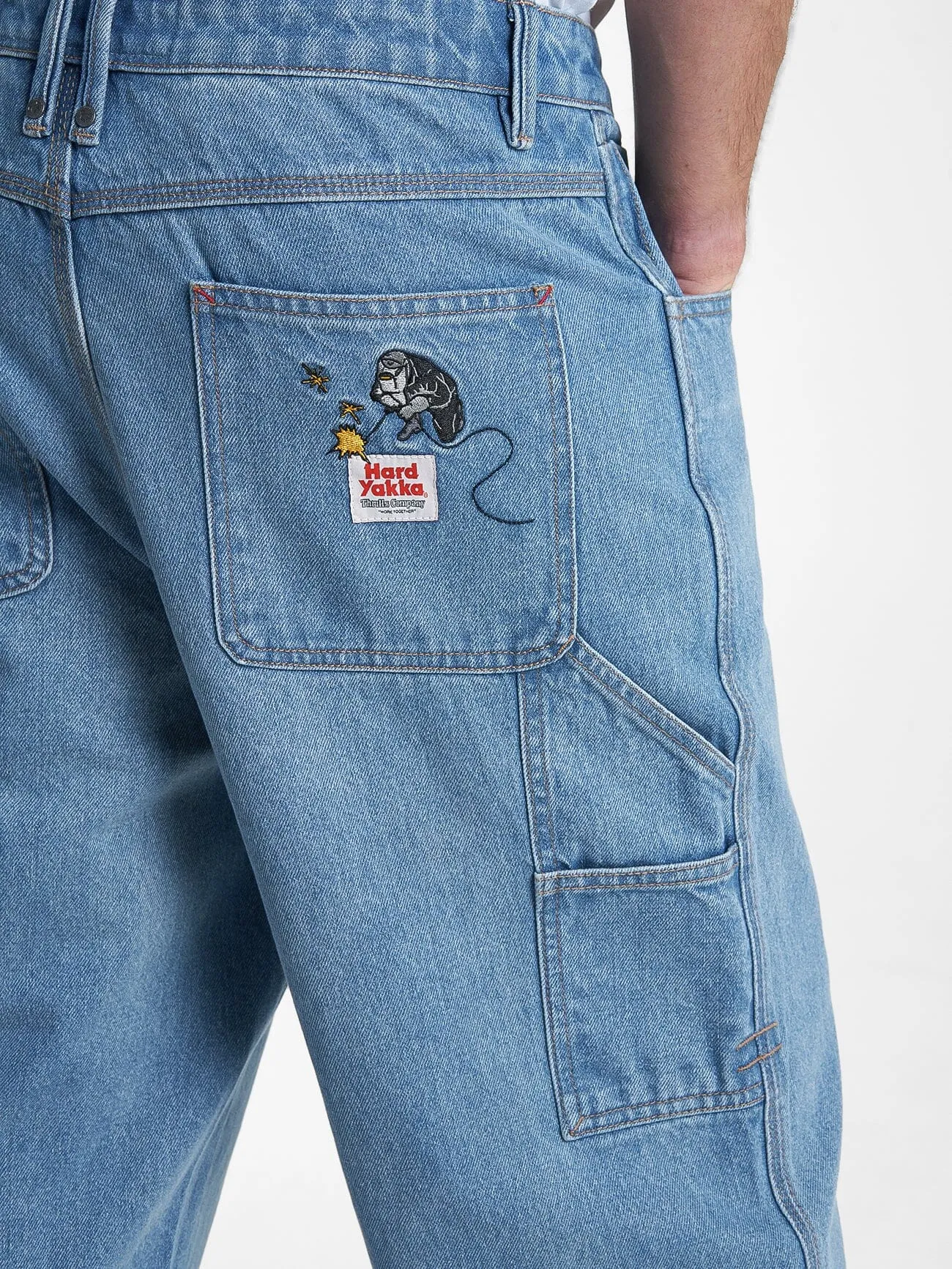 Hard Yakka X Thrills Big Slacker Carpenter Jean - Drill Blue