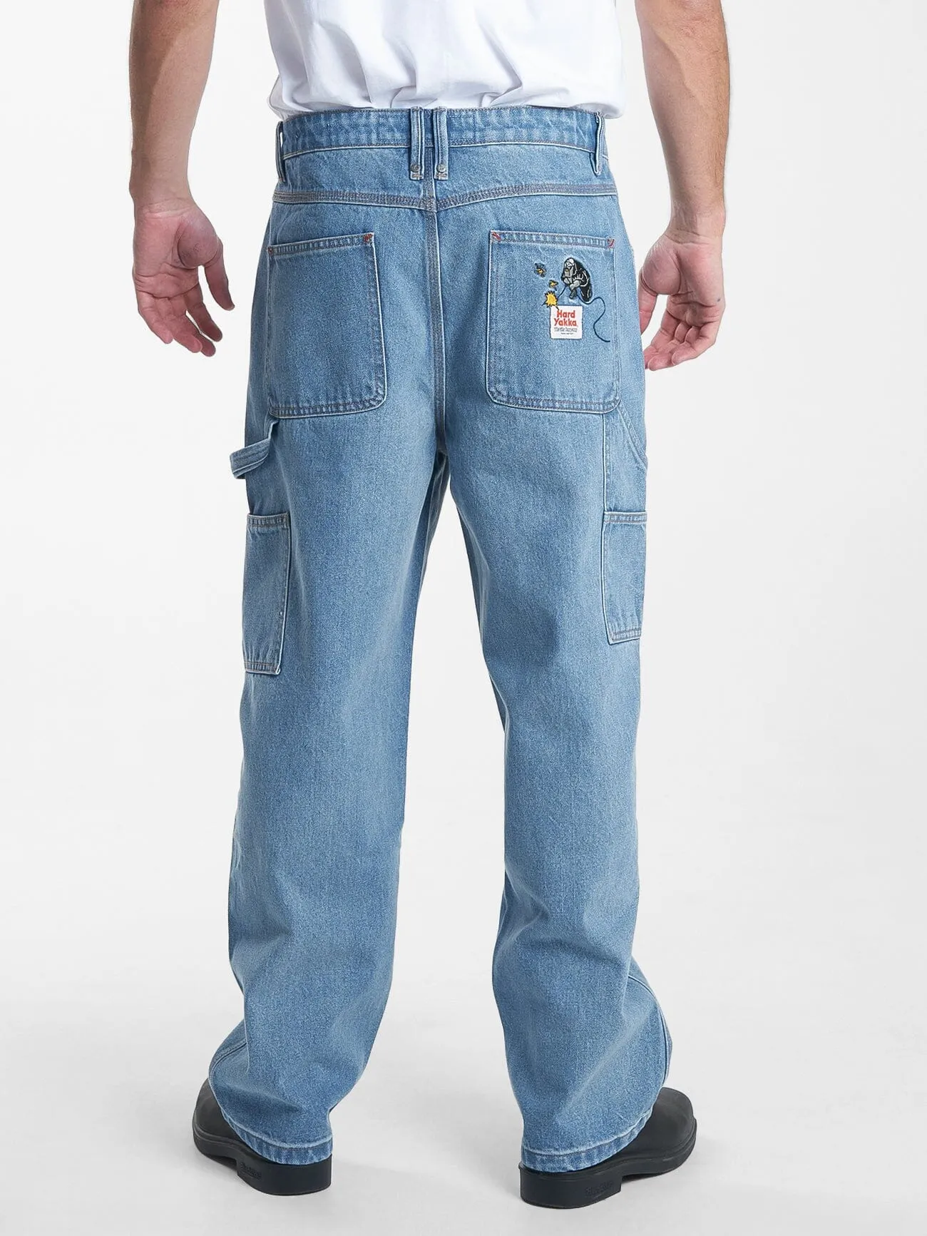 Hard Yakka X Thrills Big Slacker Carpenter Jean - Drill Blue