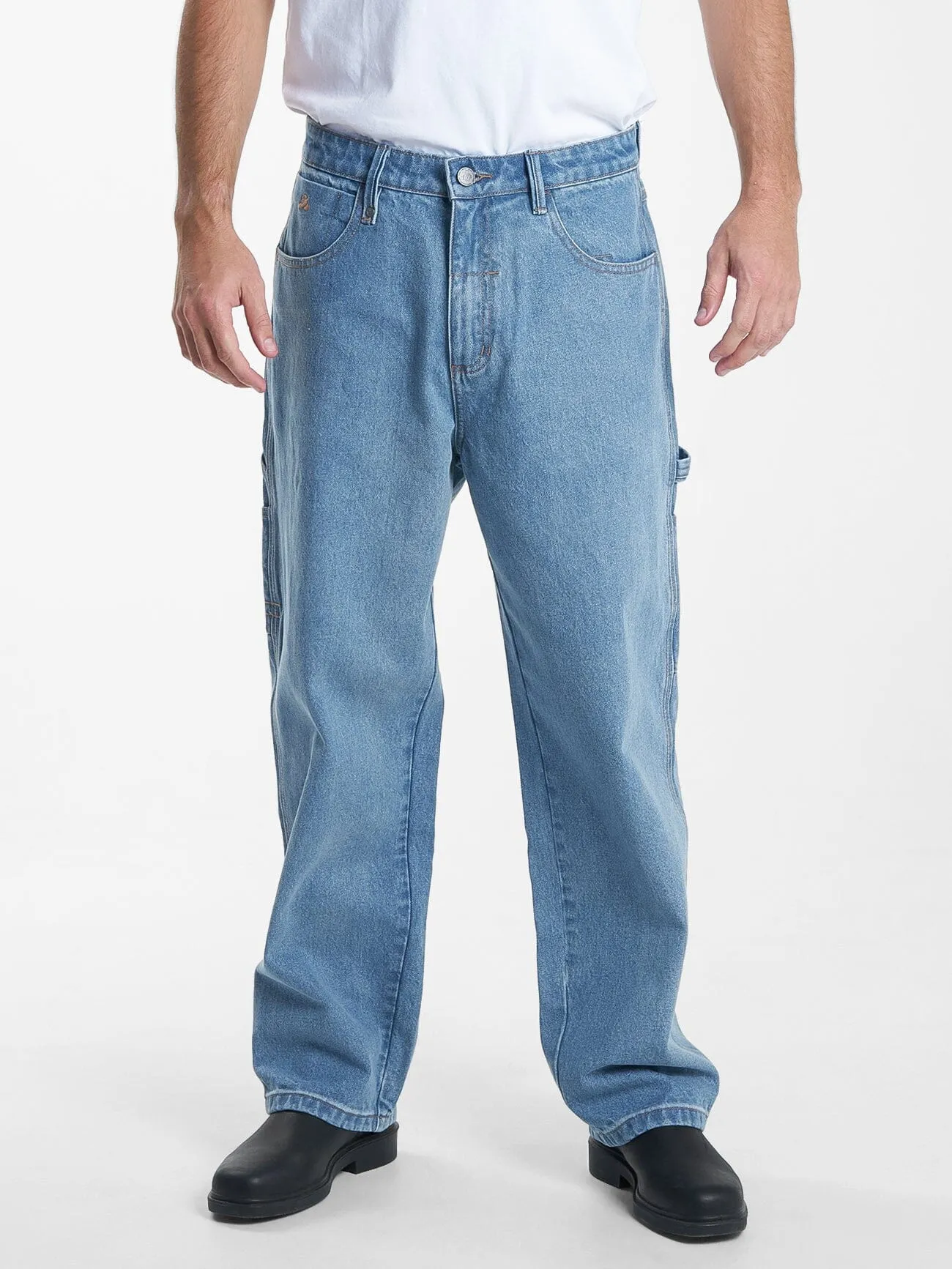 Hard Yakka X Thrills Big Slacker Carpenter Jean - Drill Blue