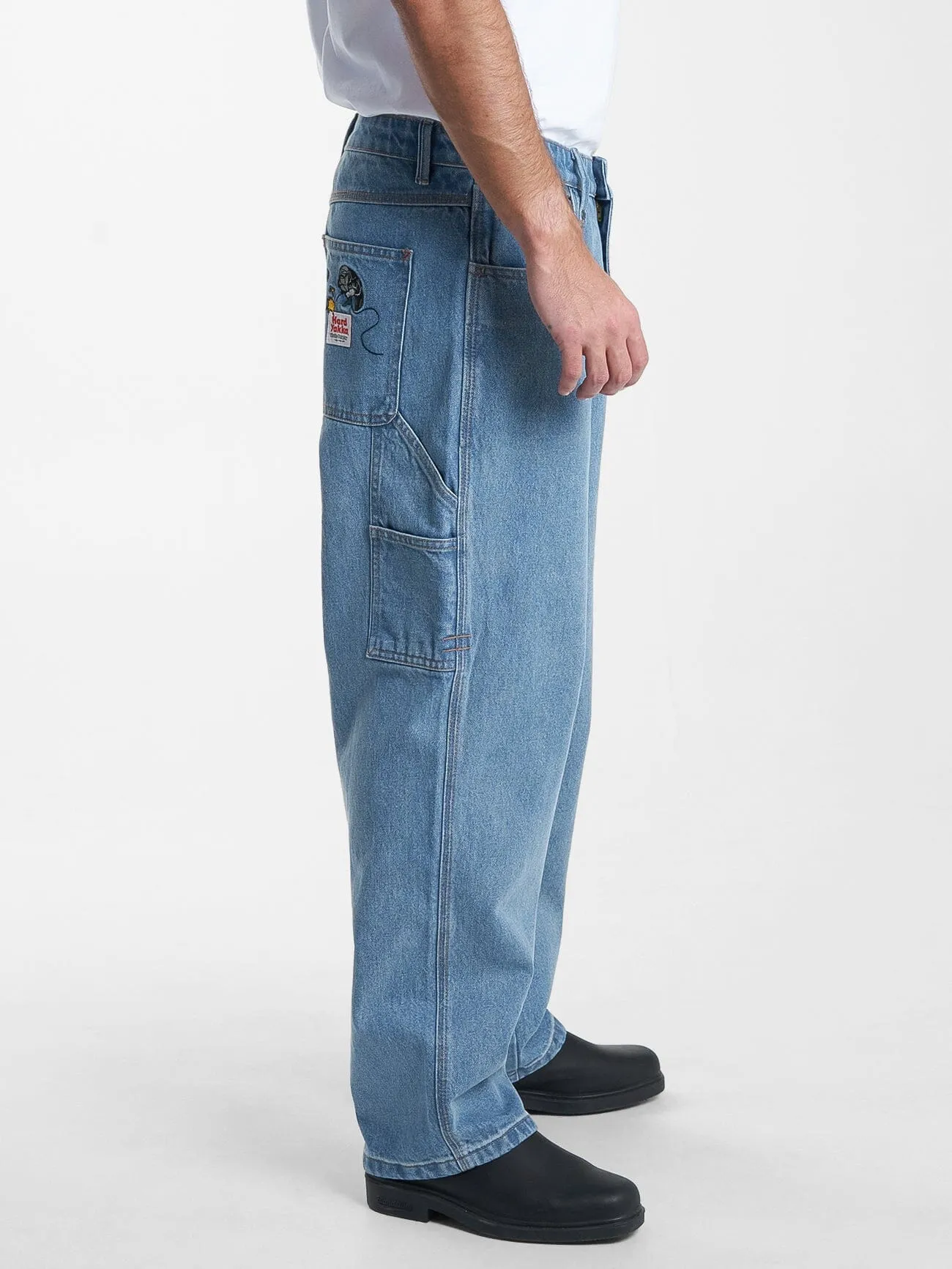 Hard Yakka X Thrills Big Slacker Carpenter Jean - Drill Blue