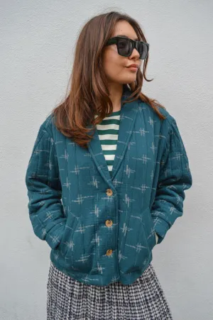 Indi & Cold Jacquard Kimono Petrol Jacket