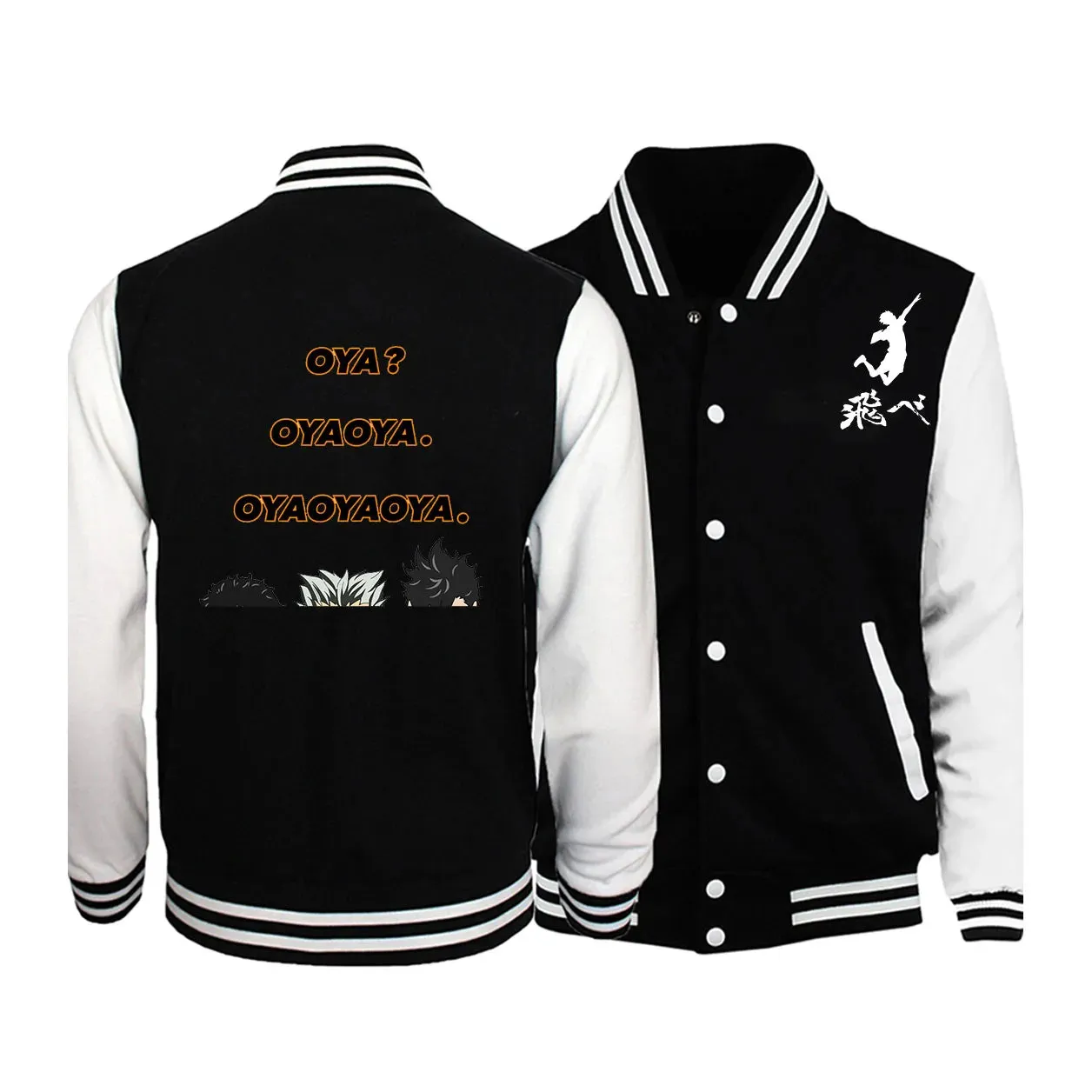 Japanese anime Haikyuu!! Retro Letter Mens Hip Hop Clothes Loose Fashion Baseball Uniform Casual New Tops Comics Male Jackets