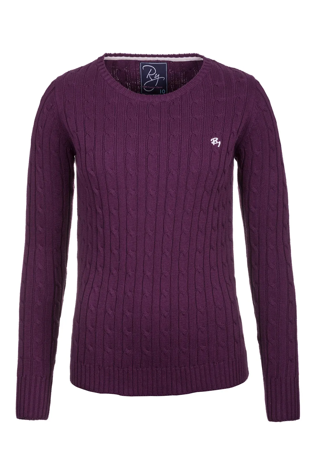 Ladies Crew Neck Cable Knit Jumper