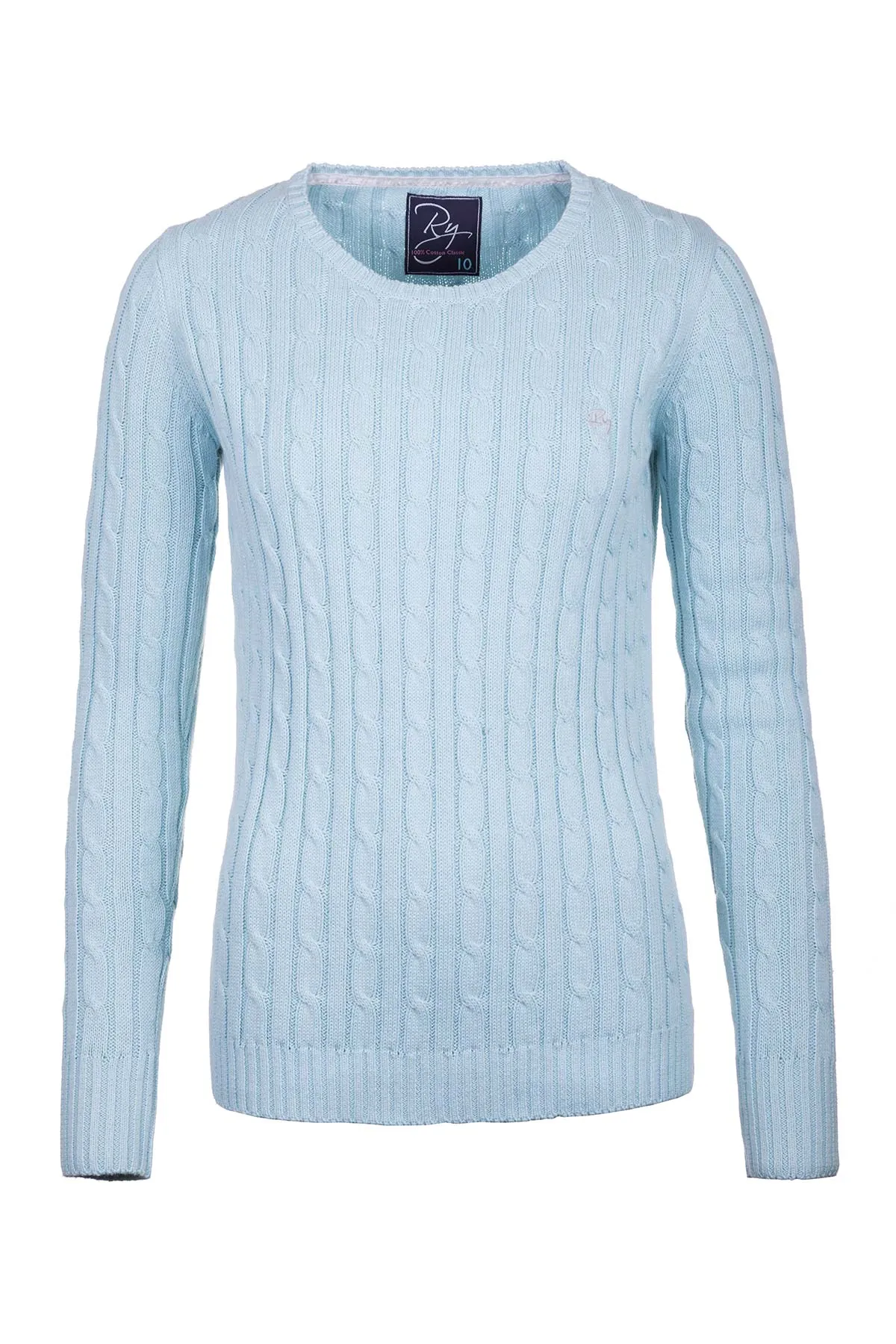 Ladies Crew Neck Cable Knit Jumper