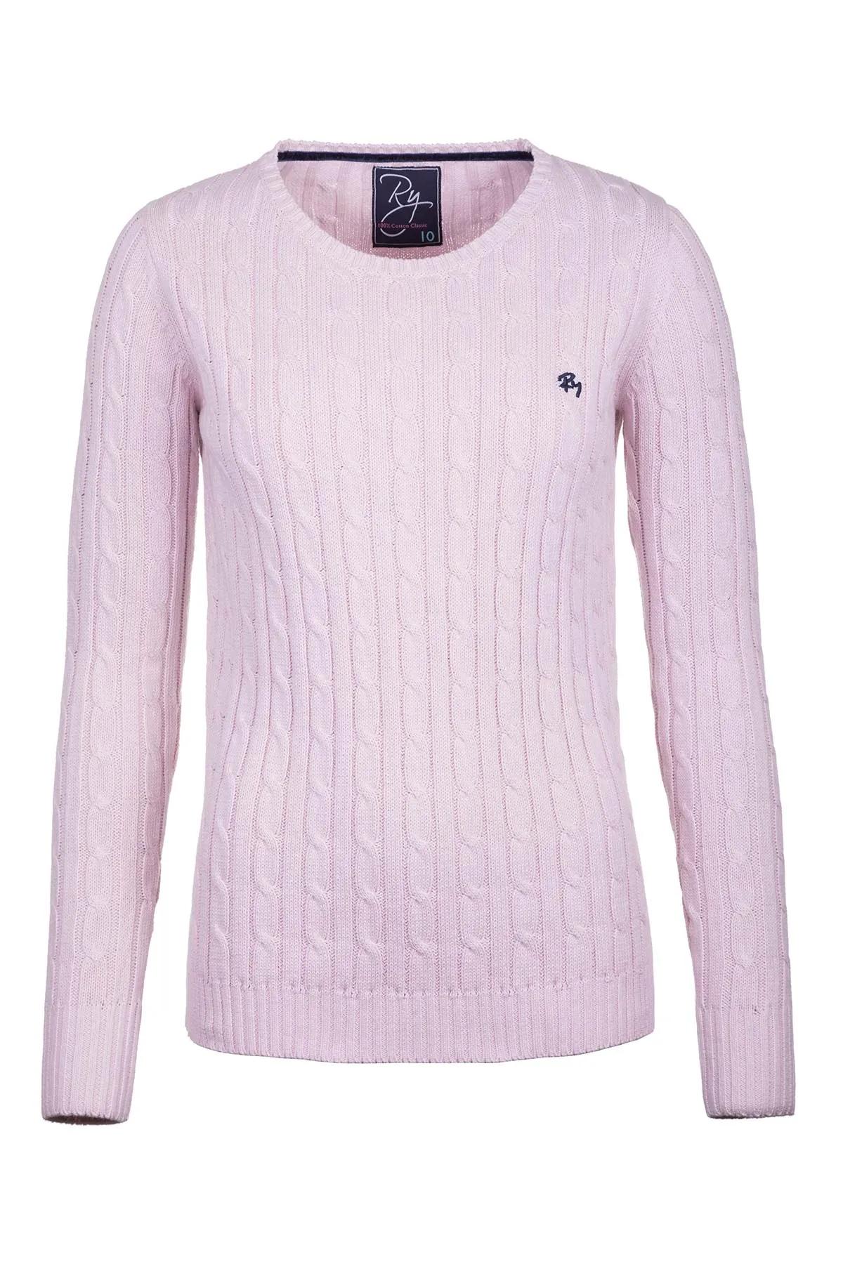 Ladies Crew Neck Cable Knit Jumper