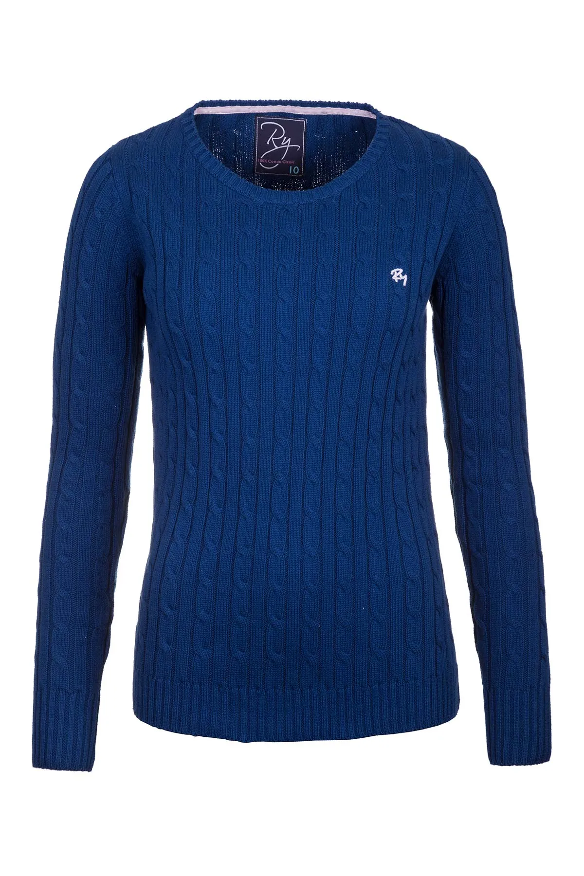 Ladies Crew Neck Cable Knit Jumper