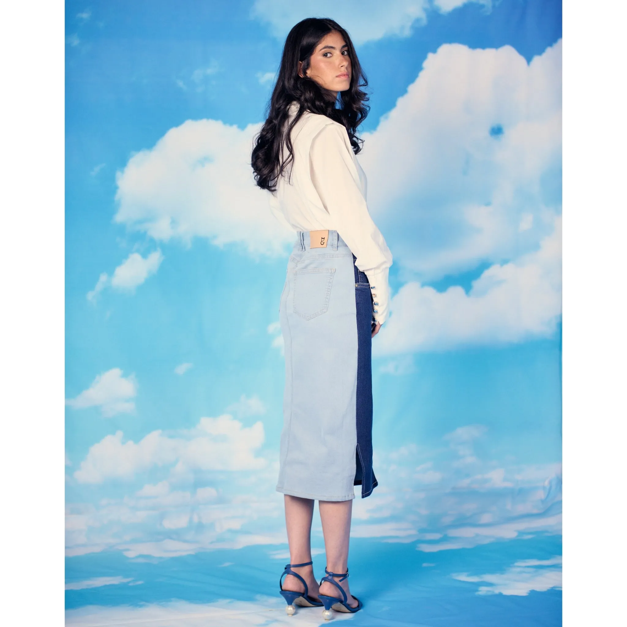 Leslie Double Button Jean Skirt by Gato