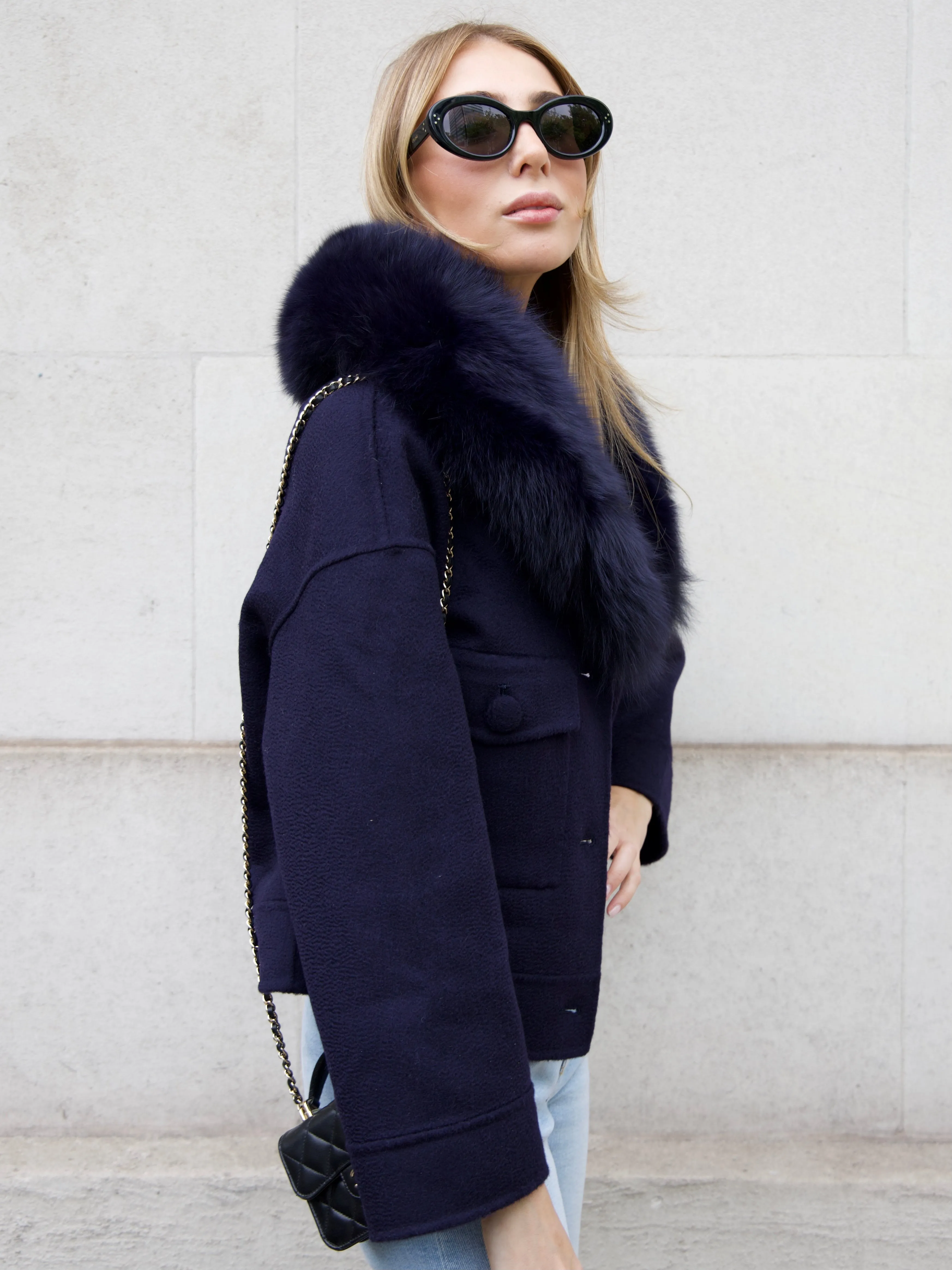 London Cashmere Jacket Navy