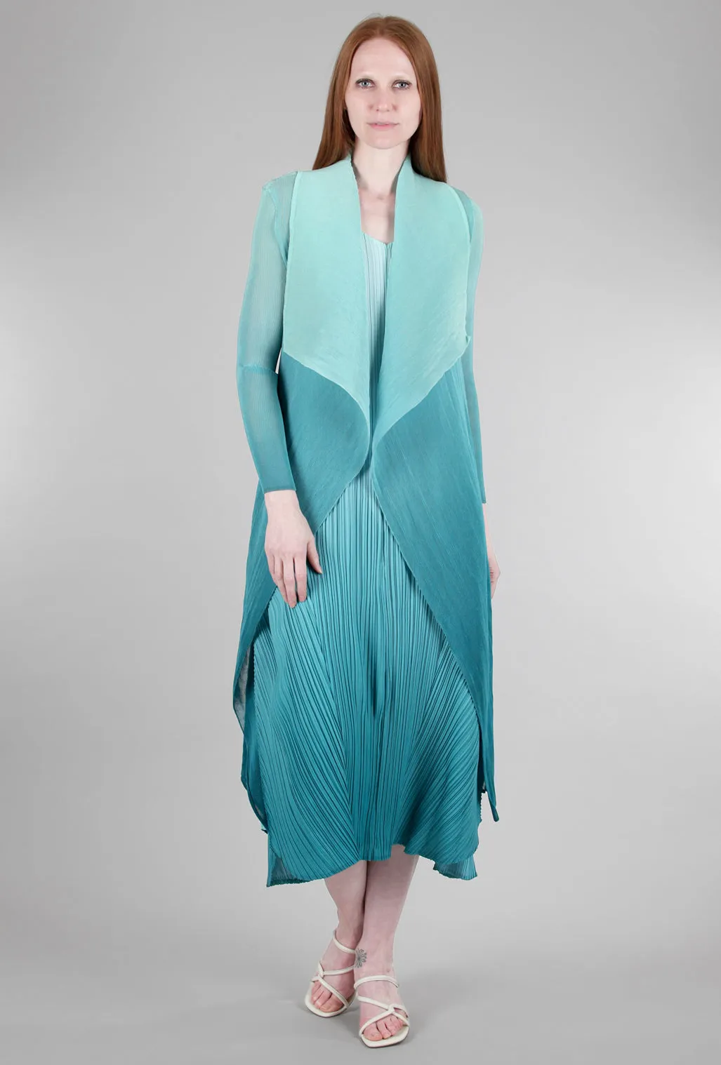 Long Collare Jacket, Lake House Ombre