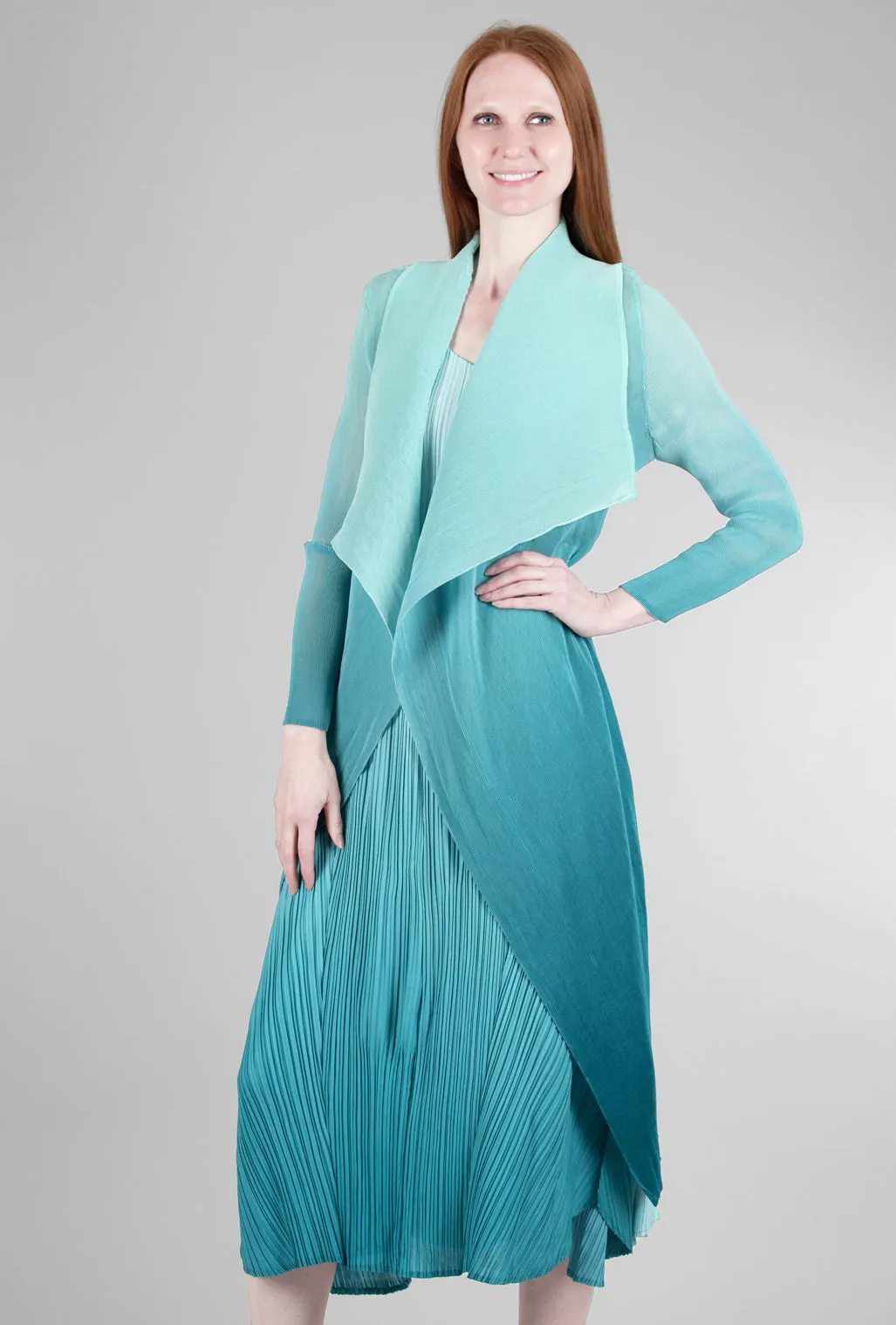 Long Collare Jacket, Lake House Ombre