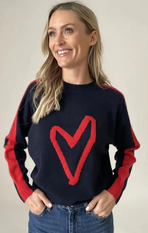 Lottie Striped Heart Sweater