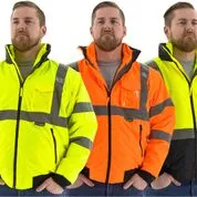 Majestic 75-1383 Hi-Vis Transformer Bomber Jacket Waterproof 8-in-1 Removable Winter Liner ANSI 3