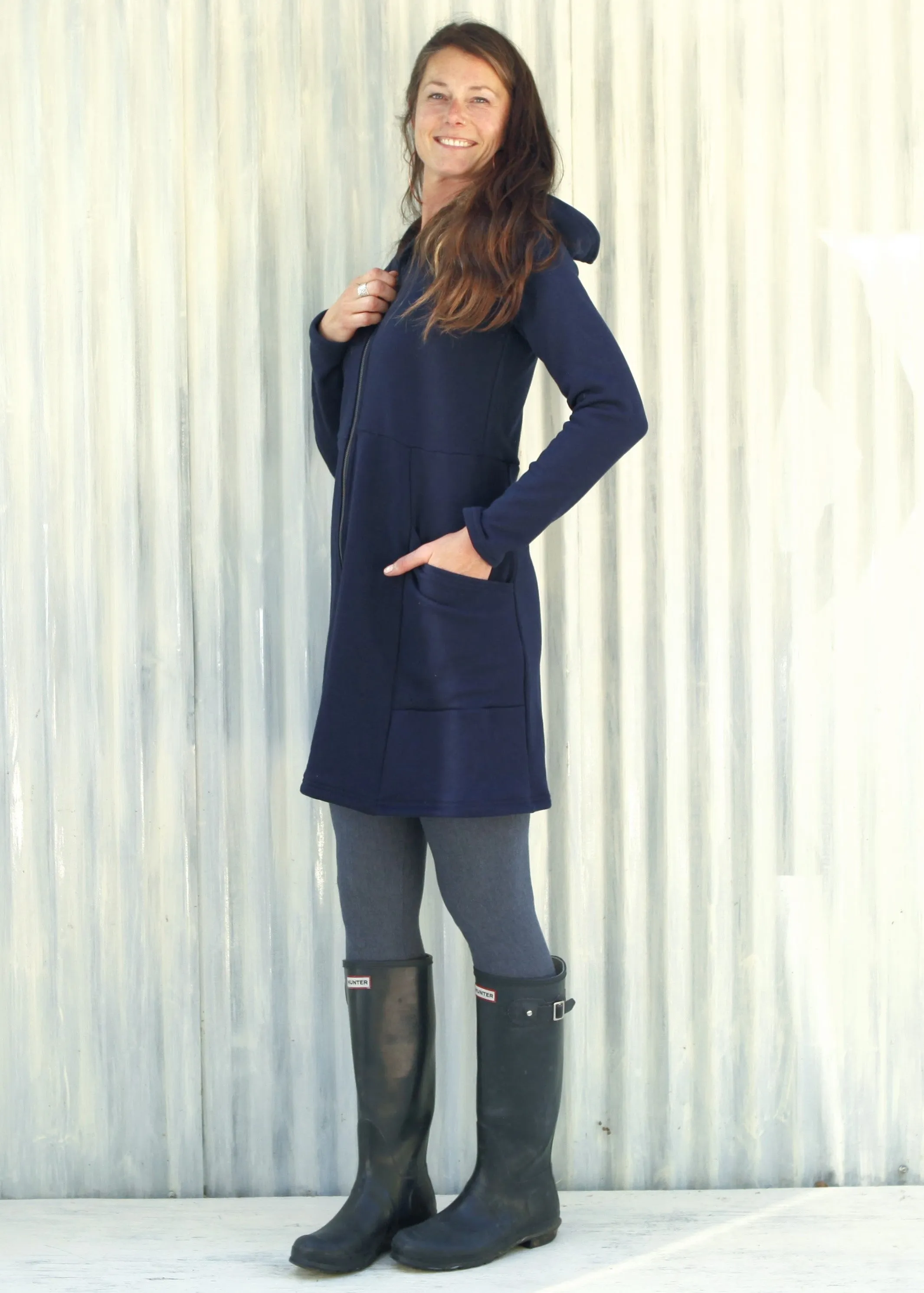 Navy Huron Zip Coat