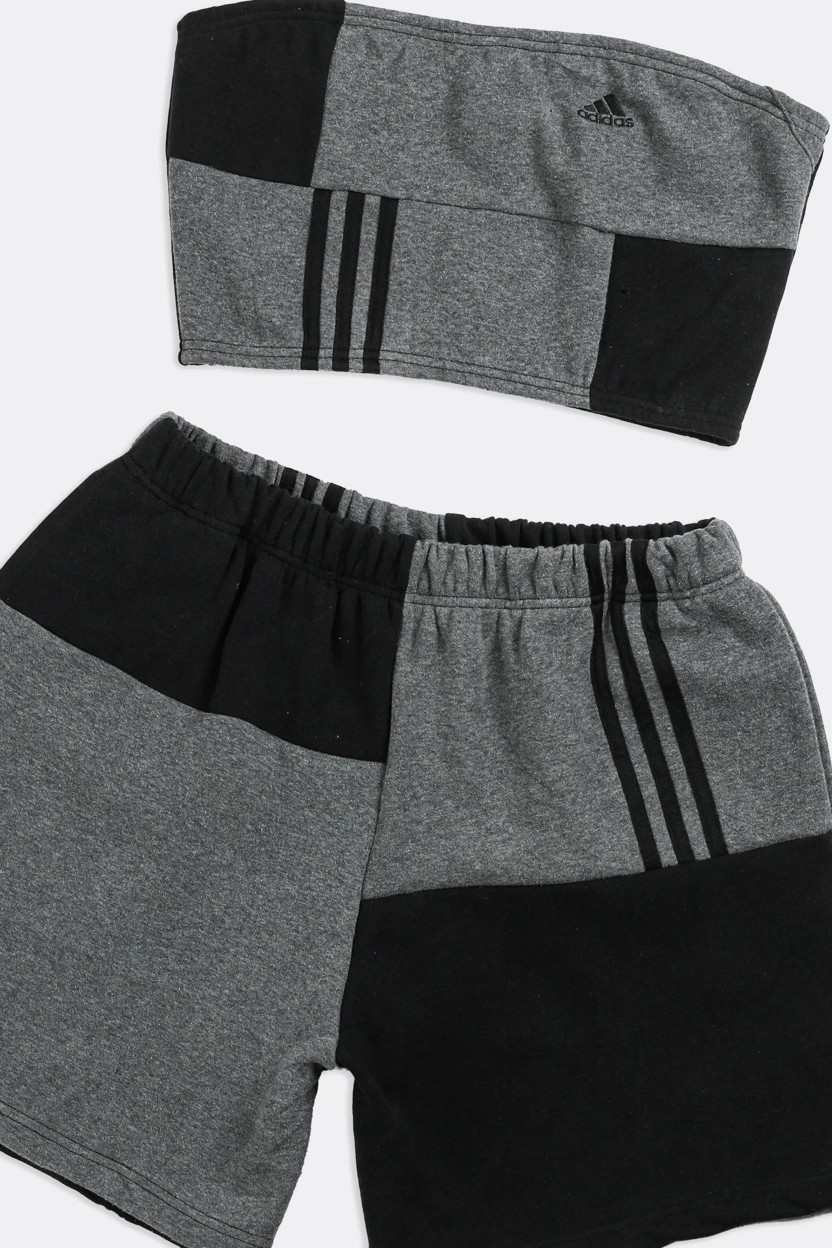 Rework Adidas Patchwork Sweatshorts Set - L